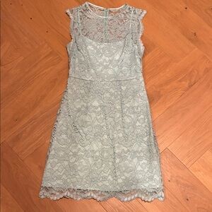 Betsey Johnson Light Gray Lace Mini Dress